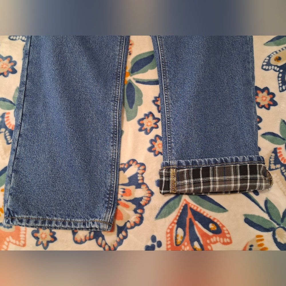 Carhartt Mens Winter Thermal Plaid Lined Blue Jeans Size 30x32 - Picture 12 of 16